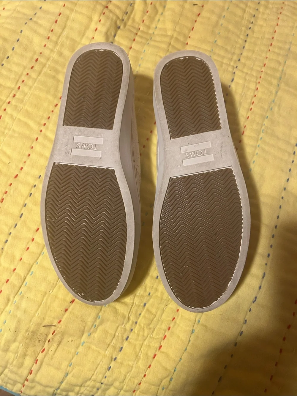 TOMS Cream Canvas Slip-On Platform Sneakers for Women